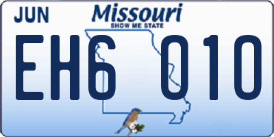 MO license plate EH6O1O