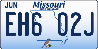MO license plate EH6O2J
