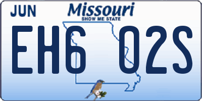 MO license plate EH6O2S