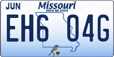 MO license plate EH6O4G