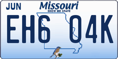 MO license plate EH6O4K