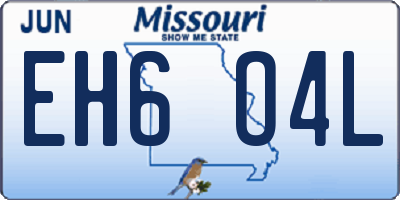MO license plate EH6O4L