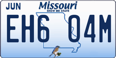 MO license plate EH6O4M