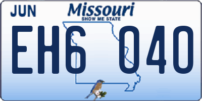 MO license plate EH6O4O