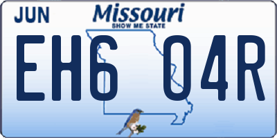 MO license plate EH6O4R