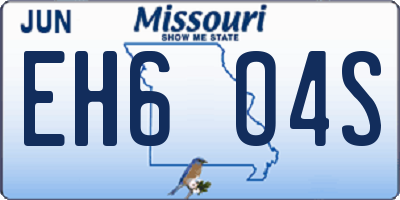 MO license plate EH6O4S