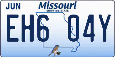 MO license plate EH6O4Y