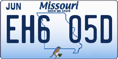 MO license plate EH6O5D