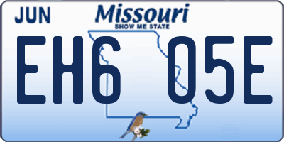 MO license plate EH6O5E