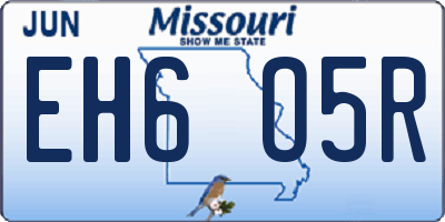 MO license plate EH6O5R