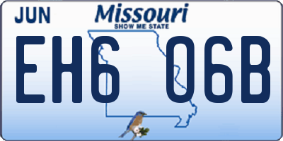 MO license plate EH6O6B