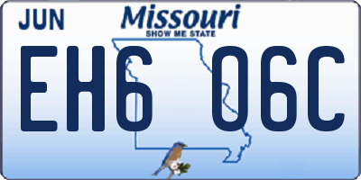 MO license plate EH6O6C