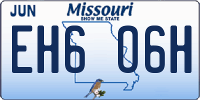 MO license plate EH6O6H