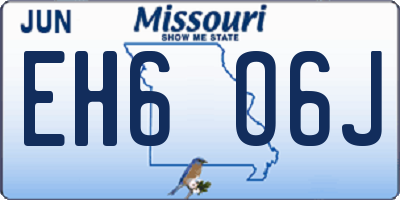 MO license plate EH6O6J