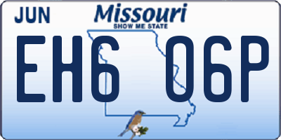 MO license plate EH6O6P