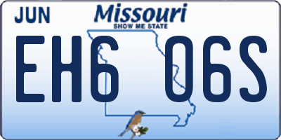 MO license plate EH6O6S