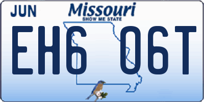 MO license plate EH6O6T