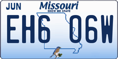 MO license plate EH6O6W