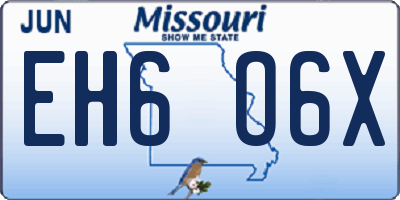 MO license plate EH6O6X