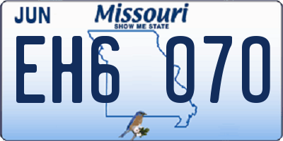 MO license plate EH6O7O