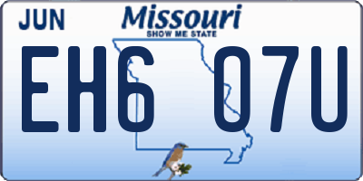 MO license plate EH6O7U