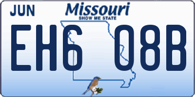 MO license plate EH6O8B