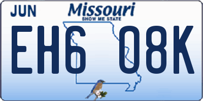 MO license plate EH6O8K