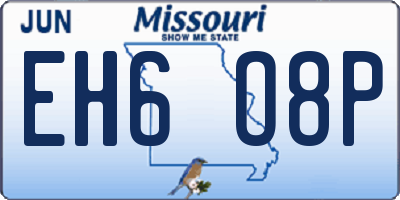 MO license plate EH6O8P