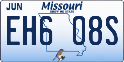 MO license plate EH6O8S