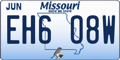 MO license plate EH6O8W