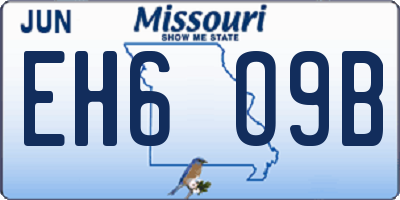 MO license plate EH6O9B