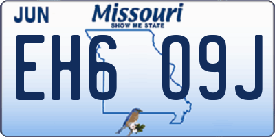 MO license plate EH6O9J