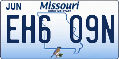 MO license plate EH6O9N