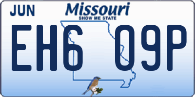 MO license plate EH6O9P