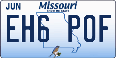 MO license plate EH6P0F