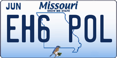 MO license plate EH6P0L