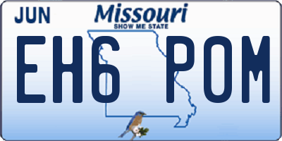 MO license plate EH6P0M
