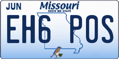 MO license plate EH6P0S