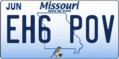 MO license plate EH6P0V