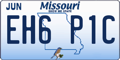 MO license plate EH6P1C