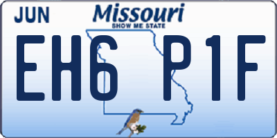 MO license plate EH6P1F