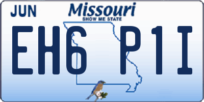 MO license plate EH6P1I