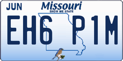 MO license plate EH6P1M