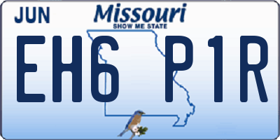 MO license plate EH6P1R