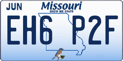 MO license plate EH6P2F