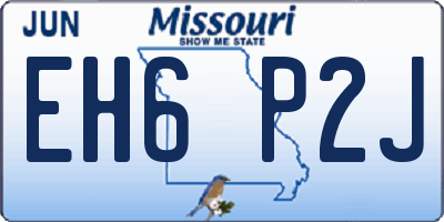 MO license plate EH6P2J