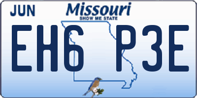 MO license plate EH6P3E