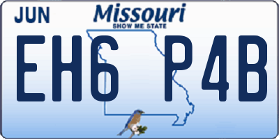 MO license plate EH6P4B