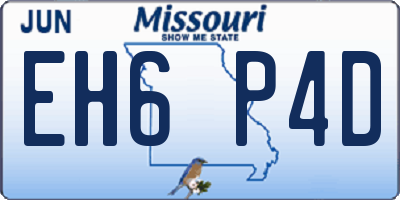 MO license plate EH6P4D