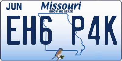 MO license plate EH6P4K